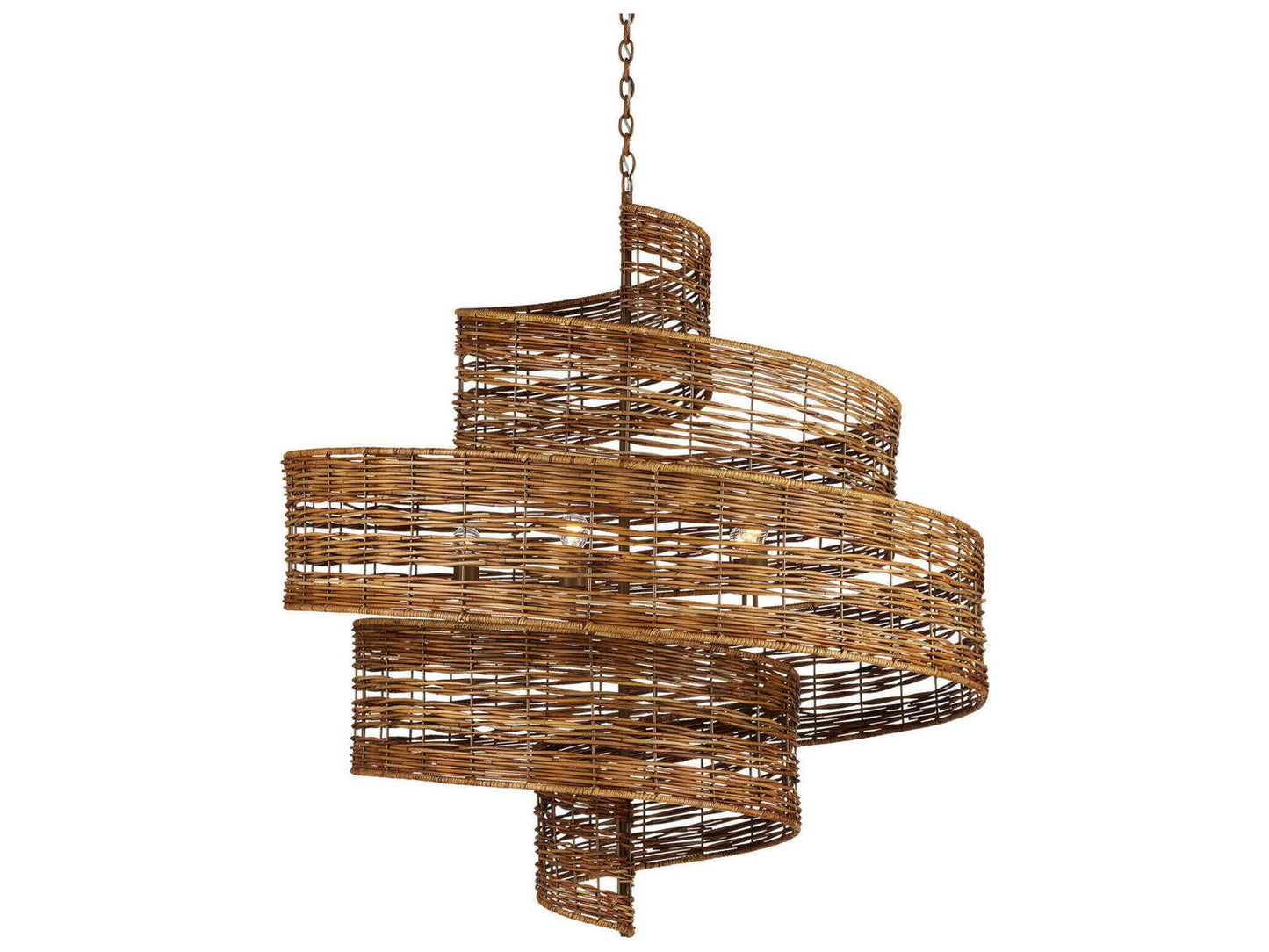 Currey & Company Currey and Company 5-Light Saisei Chandelier Khaki Natural Rattan