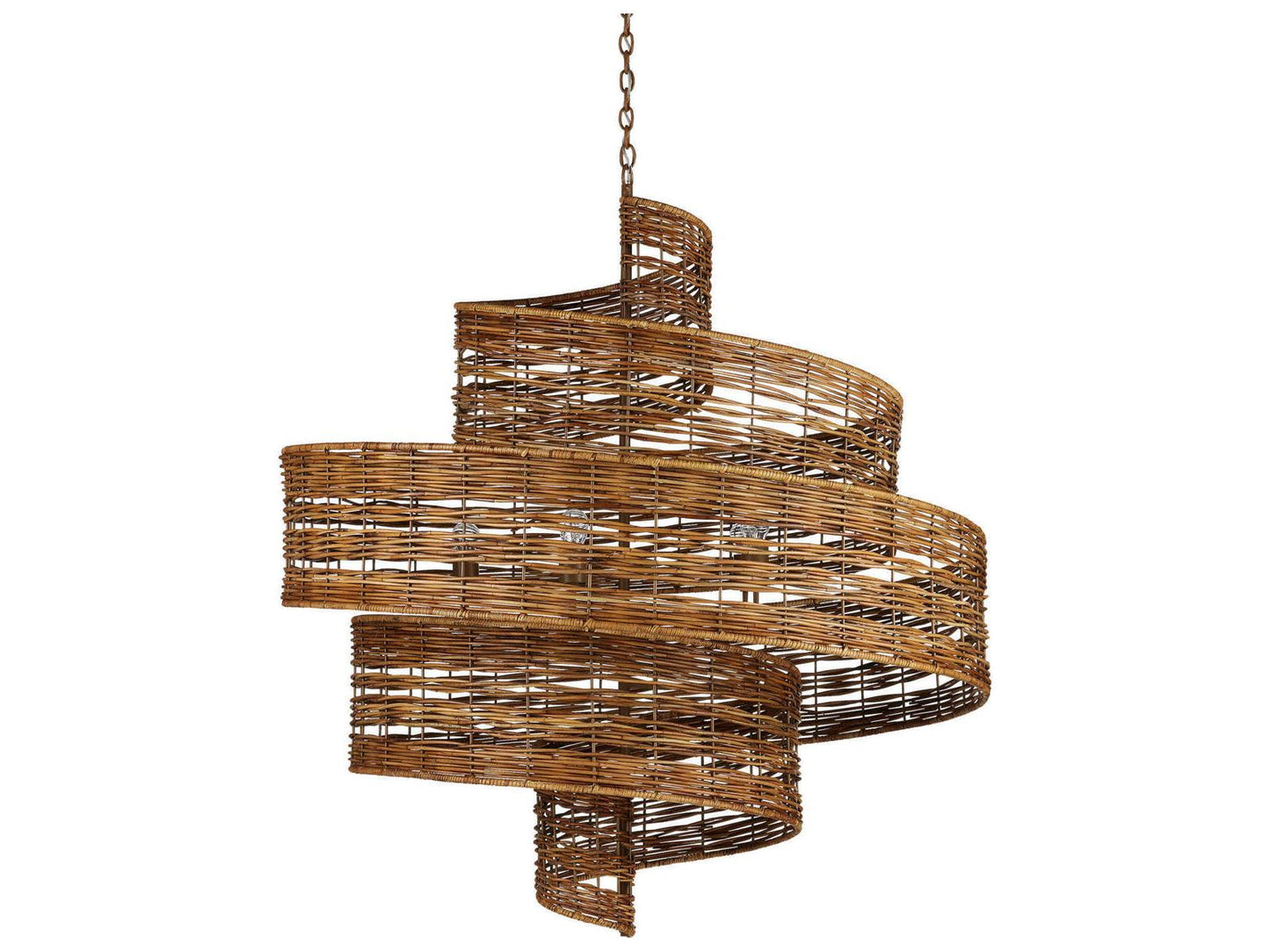 Currey & Company Currey and Company 5-Light Saisei Chandelier Khaki Natural Rattan