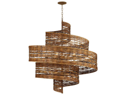 Currey & Company Currey and Company 5-Light Saisei Chandelier Khaki Natural Rattan