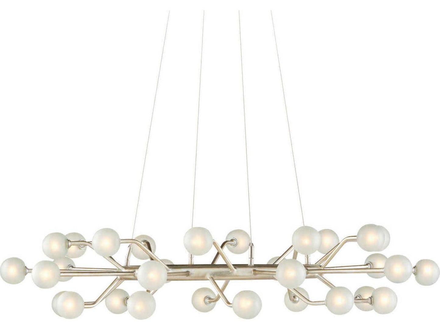 Currey & Company Currey and Company Chaldea 30-Light Contemporary Silver Leaf Chandelier