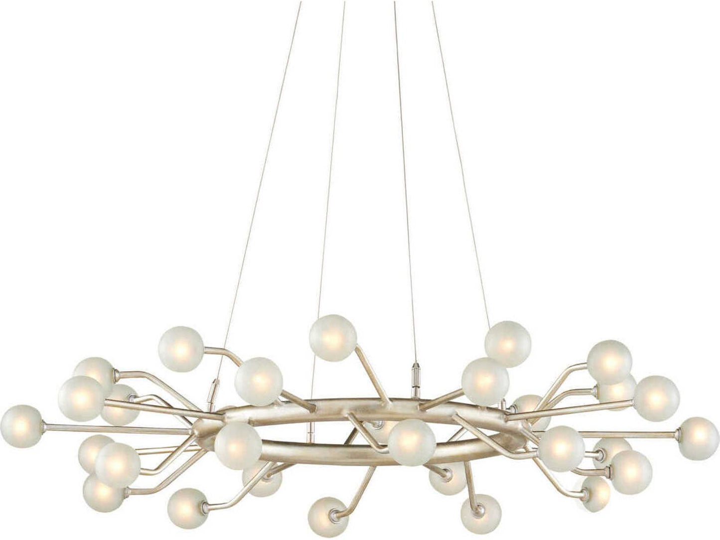 Currey & Company Currey and Company Chaldea 30-Light Contemporary Silver Leaf Chandelier