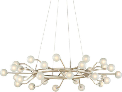 Currey & Company Currey and Company Chaldea 30-Light Contemporary Silver Leaf Chandelier