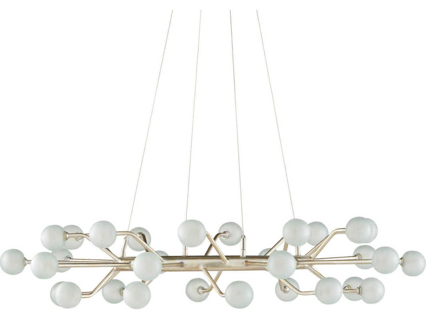 Currey & Company Currey and Company Chaldea 30-Light Contemporary Silver Leaf Chandelier