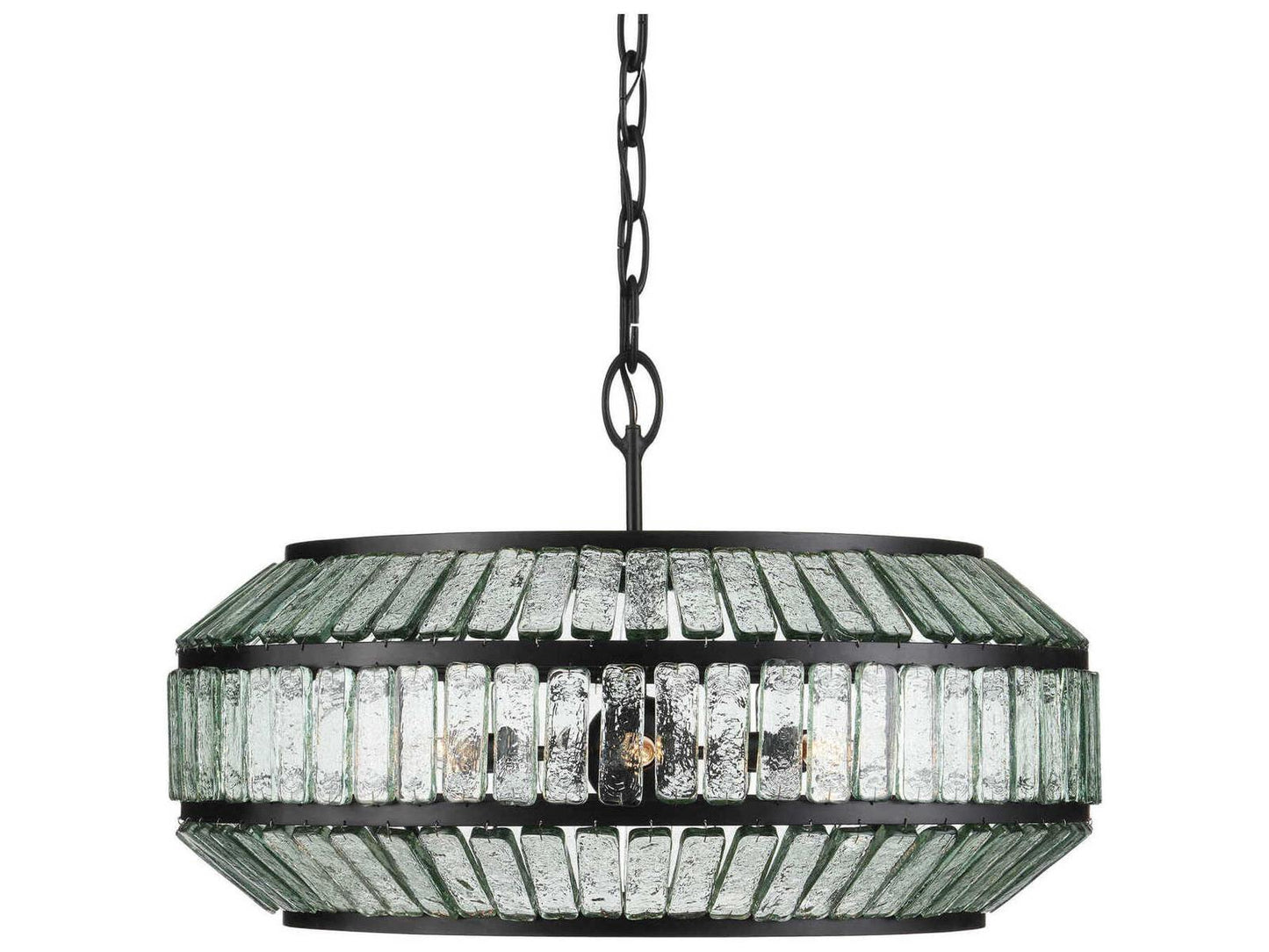 Currey & Company Currey and Company 6-Light Centurion Chandelier in Satin Black and Clear Glass