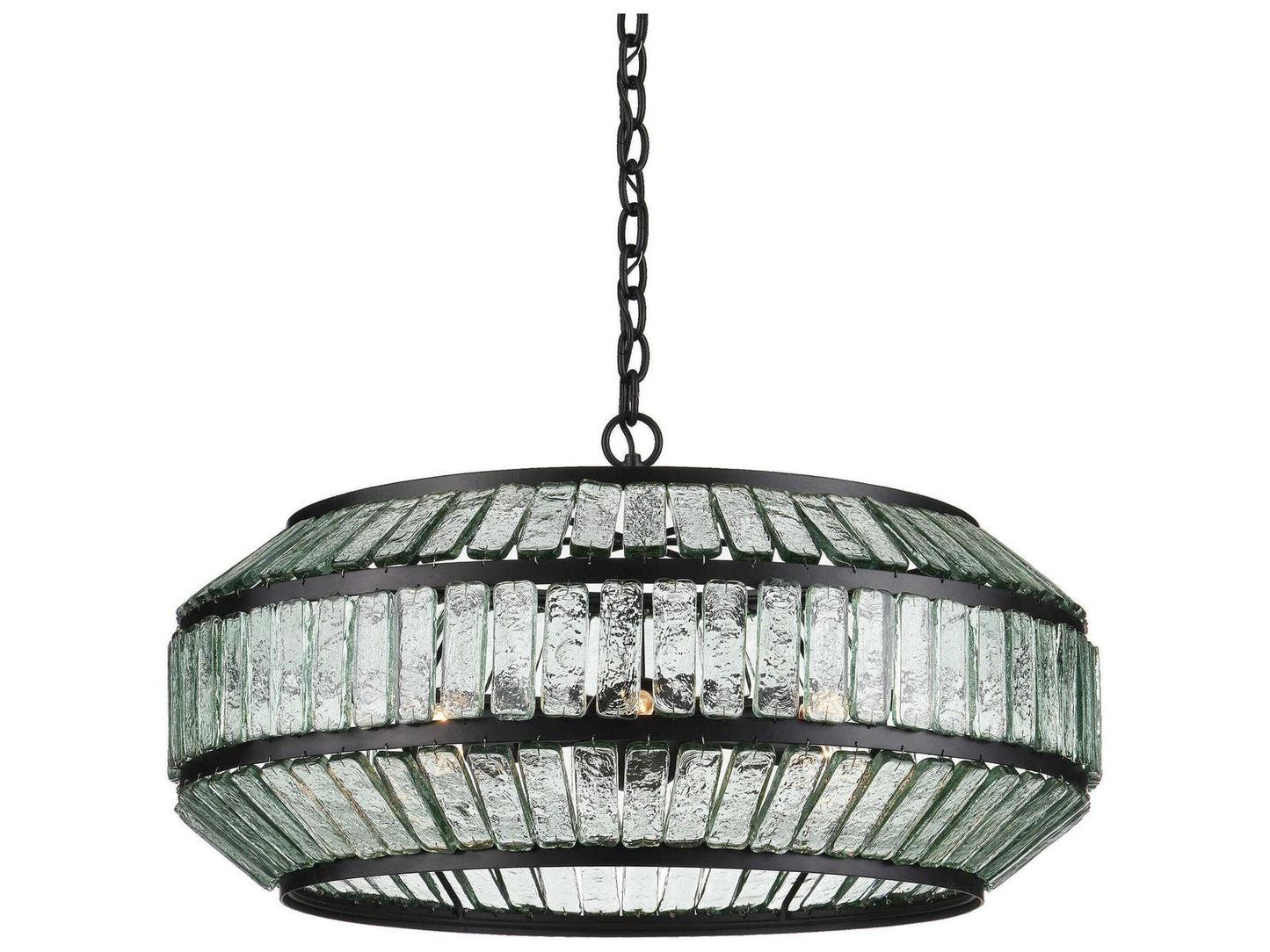 Currey & Company Currey and Company 6-Light Centurion Chandelier in Satin Black and Clear Glass