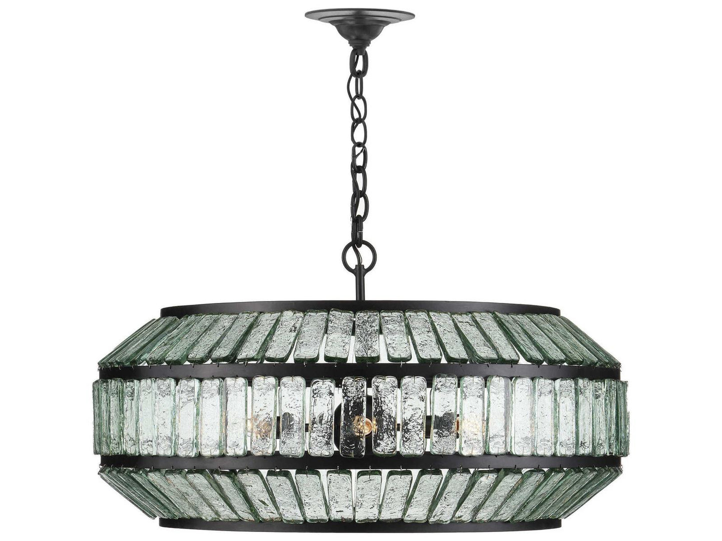 Currey & Company Currey and Company 6-Light Centurion Chandelier in Satin Black and Clear Glass