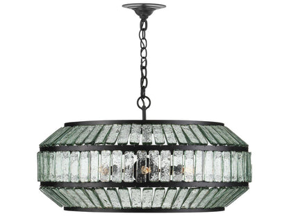 Currey & Company Currey and Company 6-Light Centurion Chandelier in Satin Black and Clear Glass