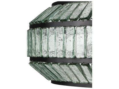 Currey & Company Currey and Company 6-Light Centurion Chandelier in Satin Black and Clear Glass