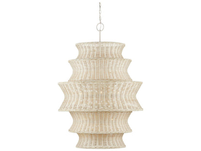 Currey & Company Currey and Company 9-Light Phebe Tiered Chandelier in Bleached Natural and Vanilla