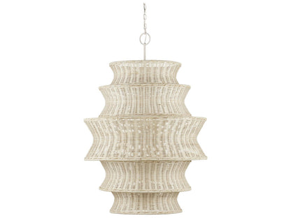 Currey & Company Currey and Company 9-Light Phebe Tiered Chandelier in Bleached Natural and Vanilla