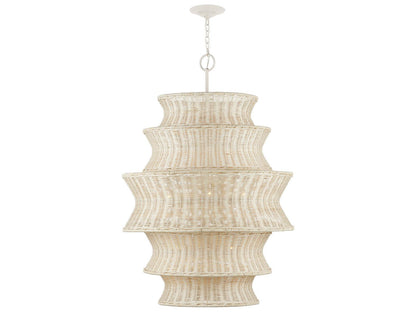 Currey & Company Currey and Company 9-Light Phebe Tiered Chandelier in Bleached Natural and Vanilla