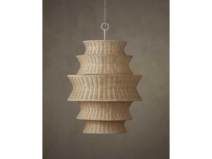 Currey & Company Currey and Company 9-Light Phebe Tiered Chandelier in Bleached Natural and Vanilla