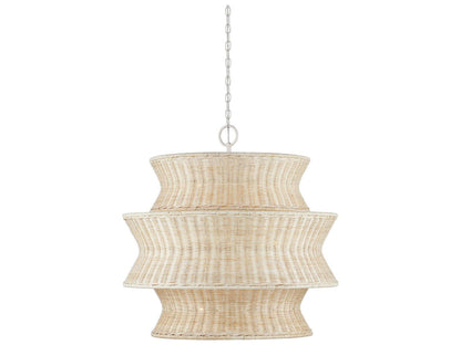 Currey & Company Currey and Company 9-Light Phebe Tiered Chandelier in Bleached Natural and Vanilla