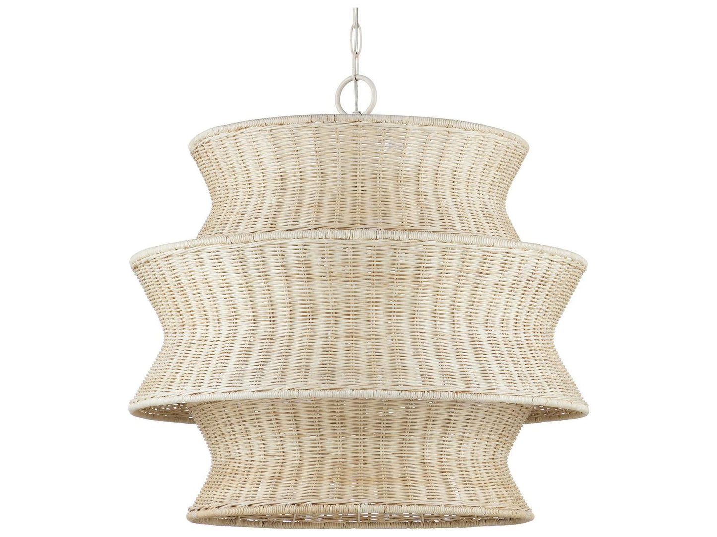 Currey & Company Currey and Company 9-Light Phebe Tiered Chandelier in Bleached Natural and Vanilla
