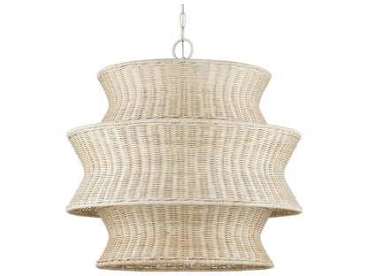 Currey & Company Currey and Company 9-Light Phebe Tiered Chandelier in Bleached Natural and Vanilla