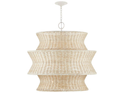 Currey & Company Currey and Company 9-Light Phebe Tiered Chandelier in Bleached Natural and Vanilla