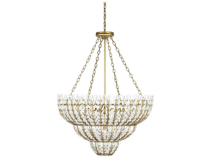 Currey & Company Currey and Company 7-Light Magnum Opus Chandelier in Brass and White Glass