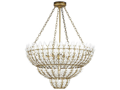 Currey & Company Currey and Company 7-Light Magnum Opus Chandelier in Brass and White Glass