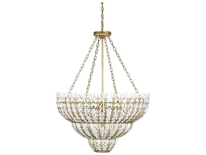 Currey & Company Currey and Company 7-Light Magnum Opus Chandelier in Brass and White Glass