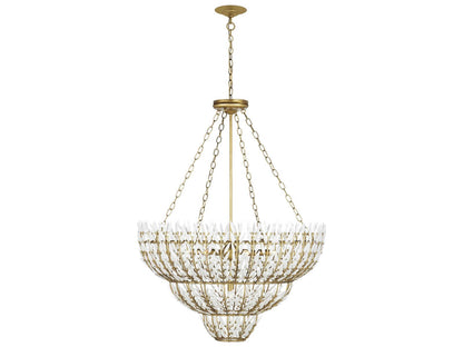 Currey & Company Currey and Company 7-Light Magnum Opus Chandelier in Brass and White Glass