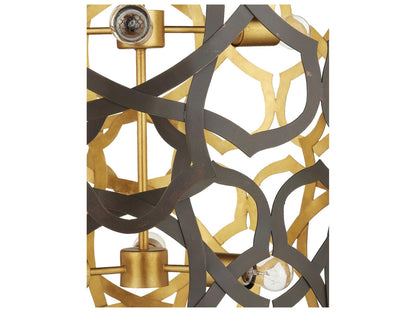 Currey & Company Currey and Company 6-Light Mauresque Chandelier in Bronze Gold and Gold Leaf
