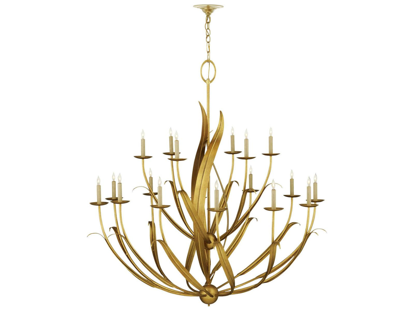 Currey & Company Currey and Company 18-Light Menefee Chandelier in Antique Gold Leaf