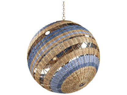 Currey & Company Currey and Company Senjyo 5-Light Tilted Orb Chandelier in Khaki Natural Cornflower Blue Bonnet