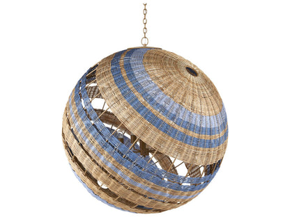 Currey & Company Currey and Company Senjyo 5-Light Tilted Orb Chandelier in Khaki Natural Cornflower Blue Bonnet