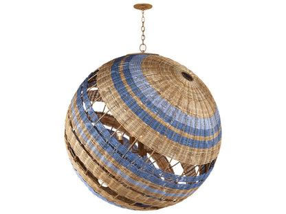 Currey & Company Currey and Company Senjyo 5-Light Tilted Orb Chandelier in Khaki Natural Cornflower Blue Bonnet