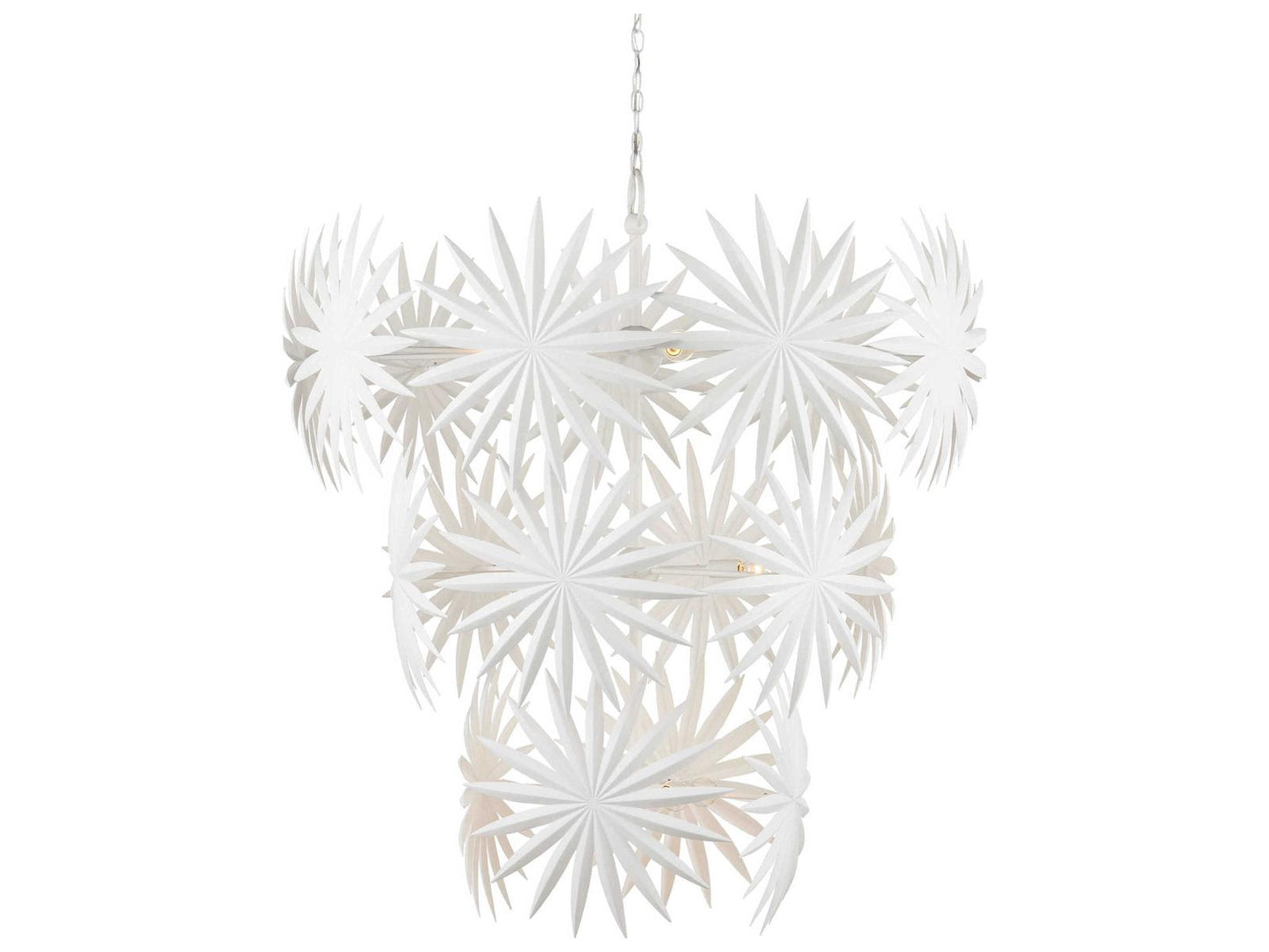 Currey & Company Currey and Company Bismarkia 13-Light Gesso White Chandelier