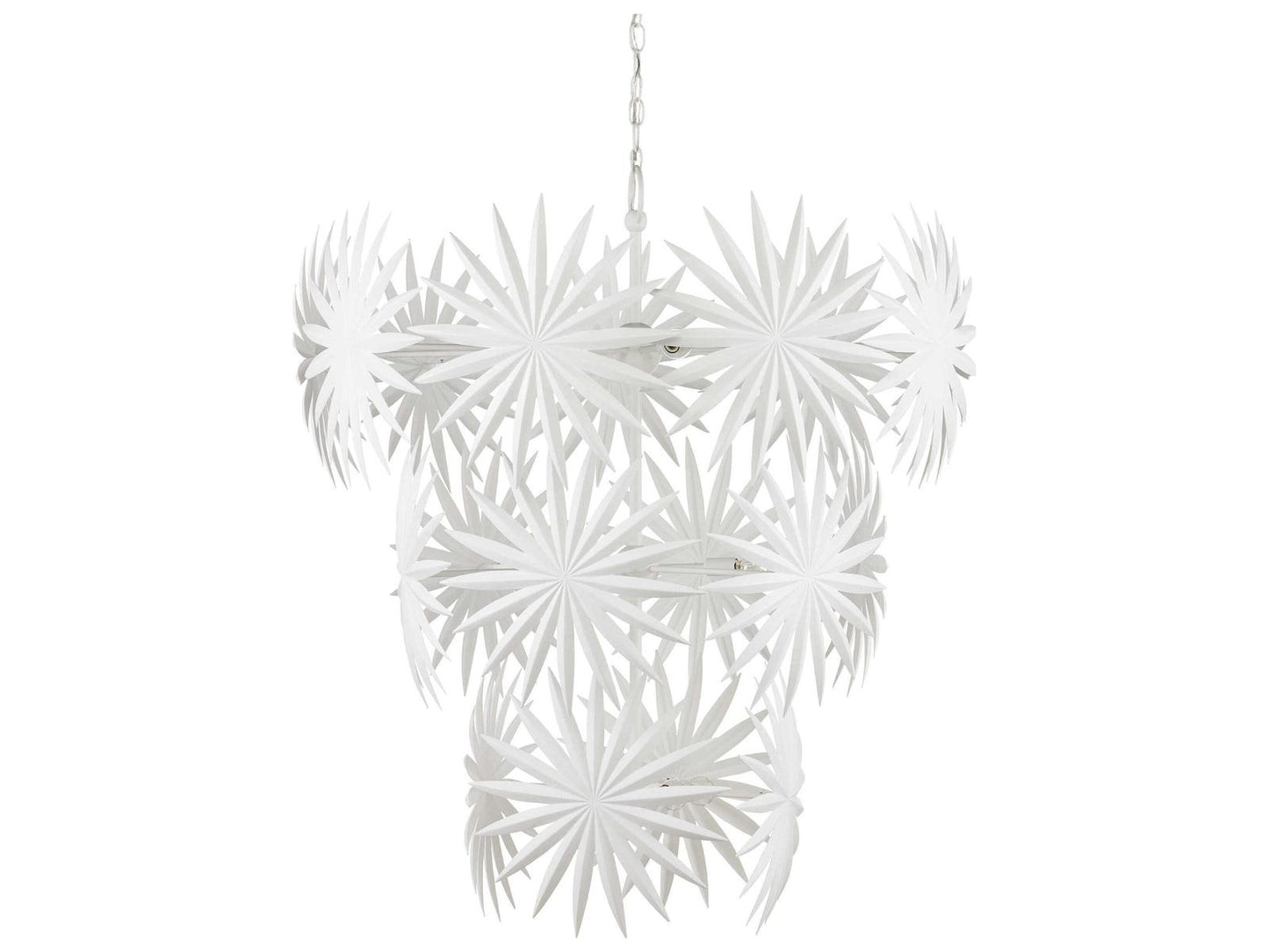Currey & Company Currey and Company Bismarkia 13-Light Gesso White Chandelier