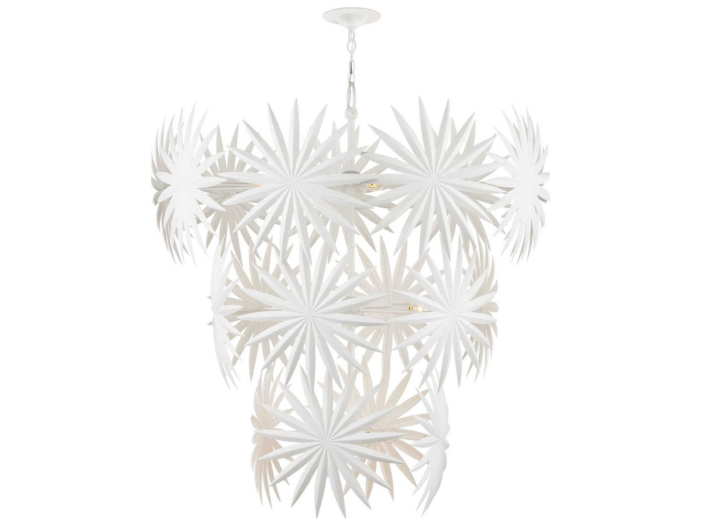 Currey & Company Currey and Company Bismarkia 13-Light Gesso White Chandelier