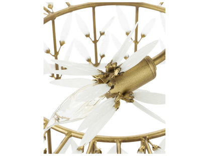 Currey & Company Currey and Company 12-Light Magnum Opus Waterfall Chandelier in Brass and White