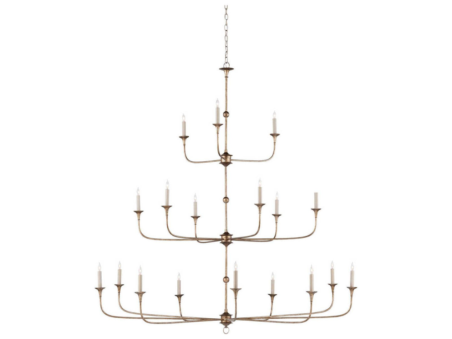 Currey & Company Currey and Company 18-Light Nottaway Grande Chandelier in Pyrite Bronze