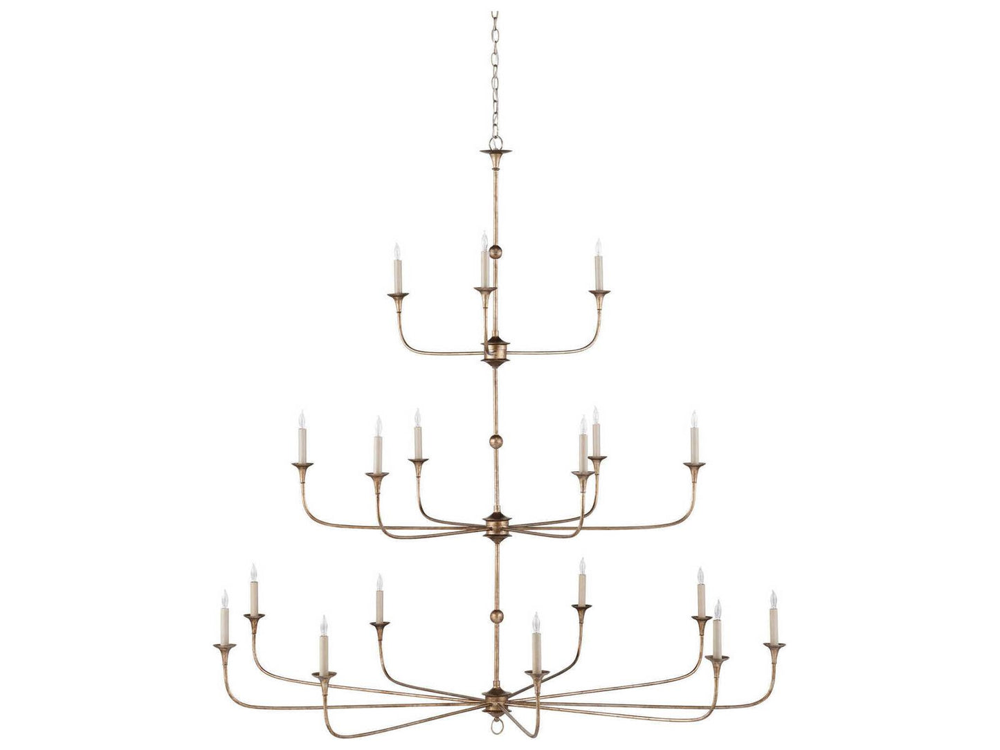 Currey & Company Currey and Company 18-Light Nottaway Grande Chandelier in Pyrite Bronze