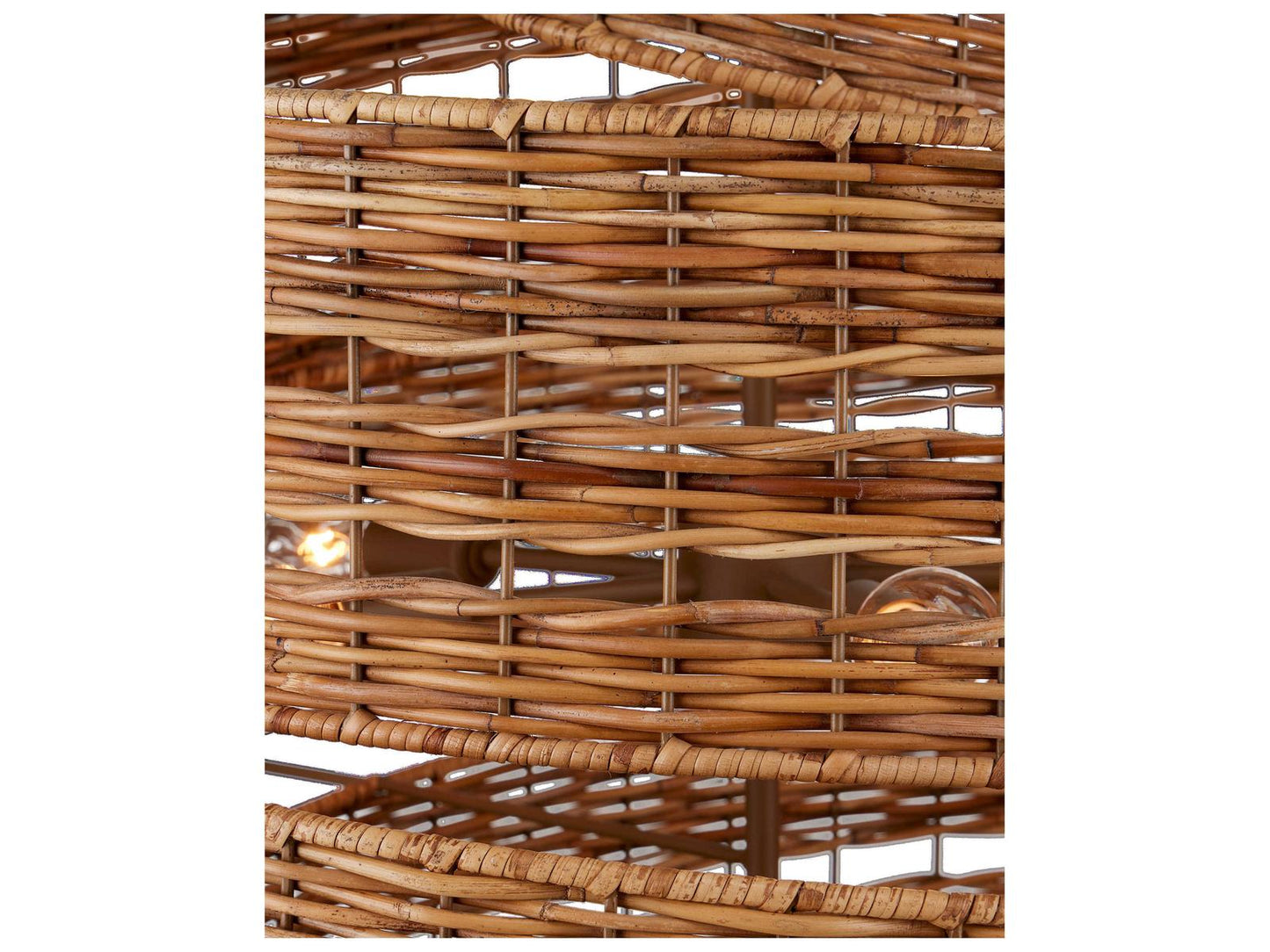 Currey & Company Currey and Company 5-Light Saisei Rattan Wrought Iron Chandelier in Natural Khaki