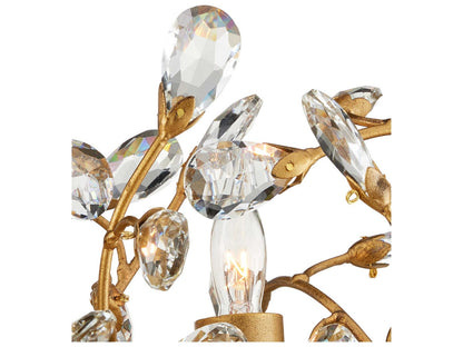 Currey & Company Currey and Company 24-Light Crystal Bud Grande Ring Chandelier in Clear and Brass