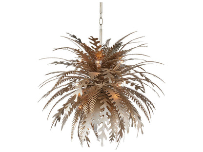 Currey & Company Currey and Company 12-Light Abyssinia Chandelier in Contemporary Silver Leaf Dark Silver Leaf