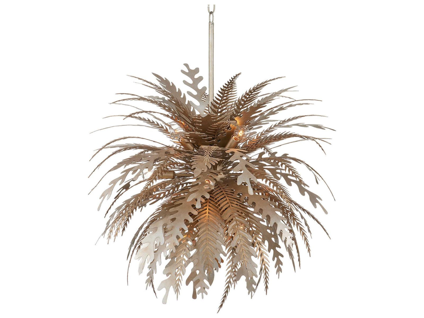 Currey & Company Currey and Company 12-Light Abyssinia Chandelier in Contemporary Silver Leaf Dark Silver Leaf
