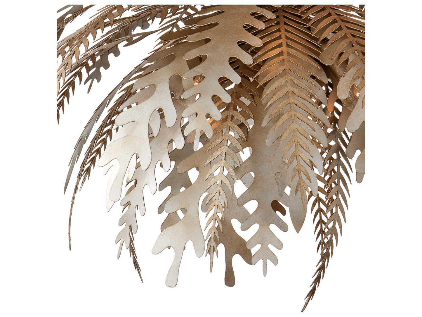 Currey & Company Currey and Company 12-Light Abyssinia Chandelier in Contemporary Silver Leaf Dark Silver Leaf