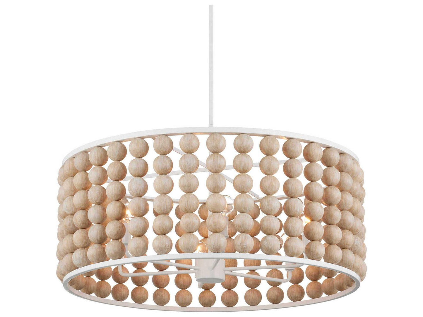 Currey & Company Currey and Company 6-Light Holcroft Chandelier in Sandstone and Sugar White