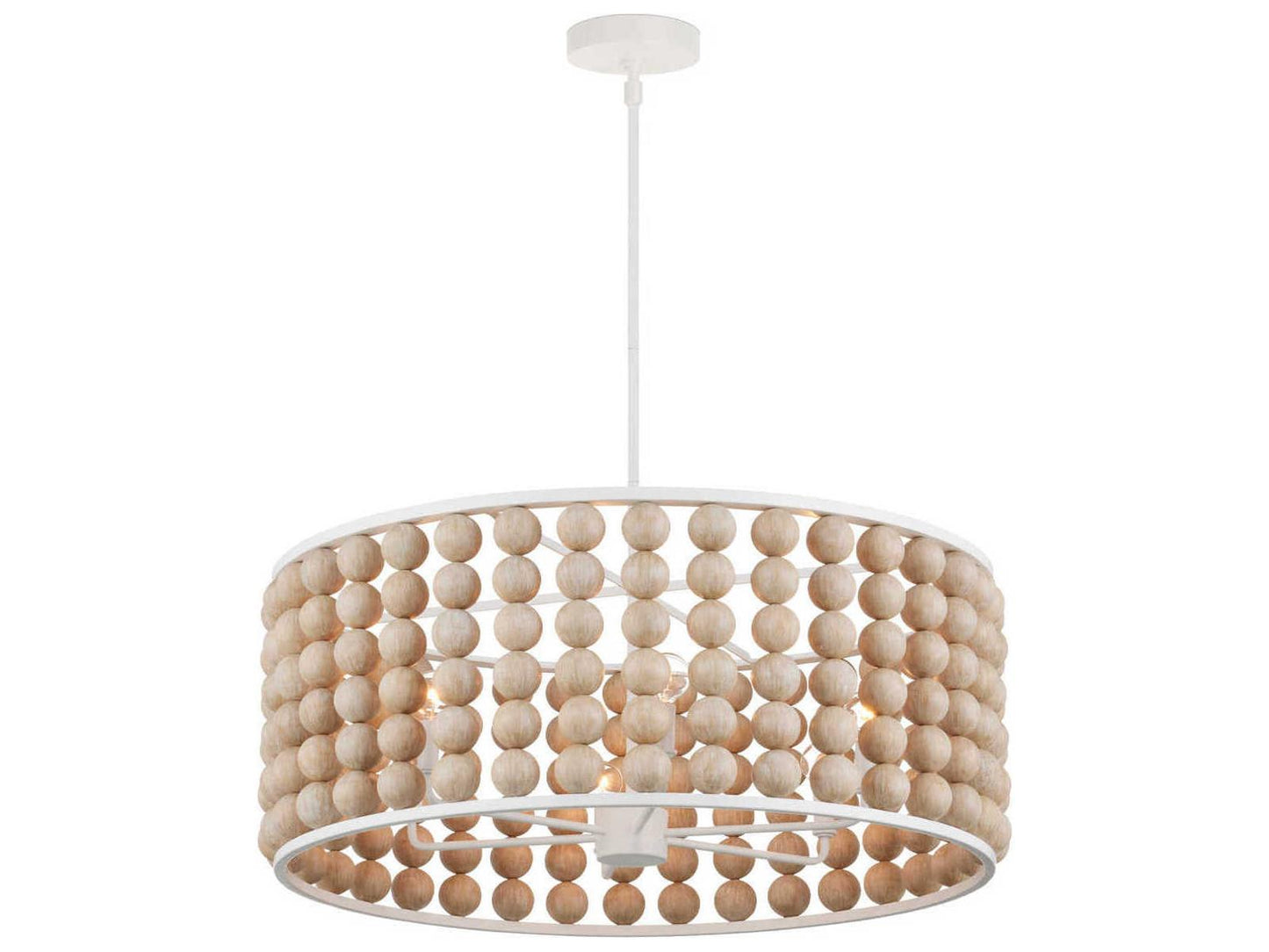 Currey & Company Currey and Company 6-Light Holcroft Chandelier in Sandstone and Sugar White