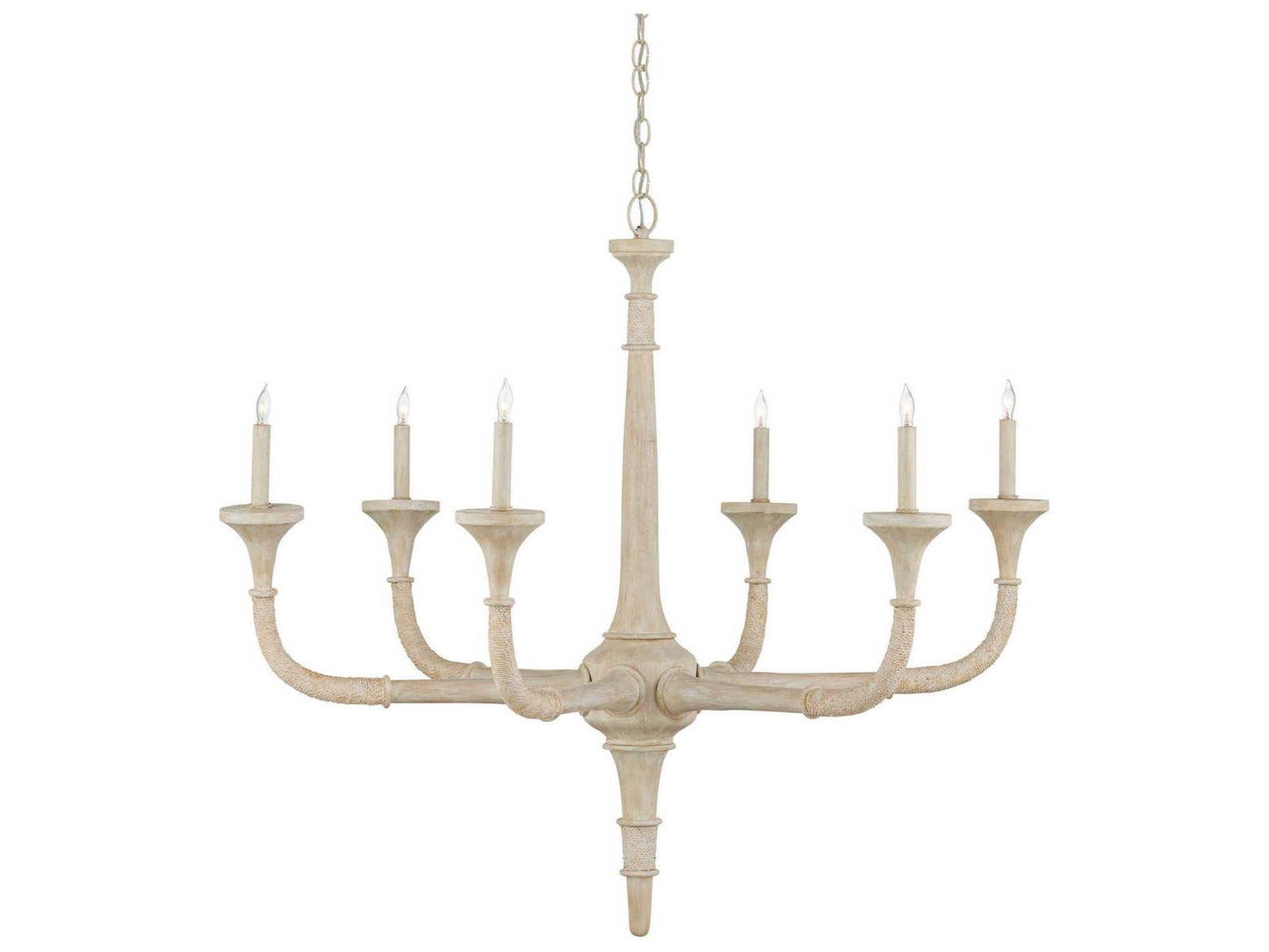 Currey & Company Currey and Company 6-Light Aleister Chandelier in Sandstone Finish