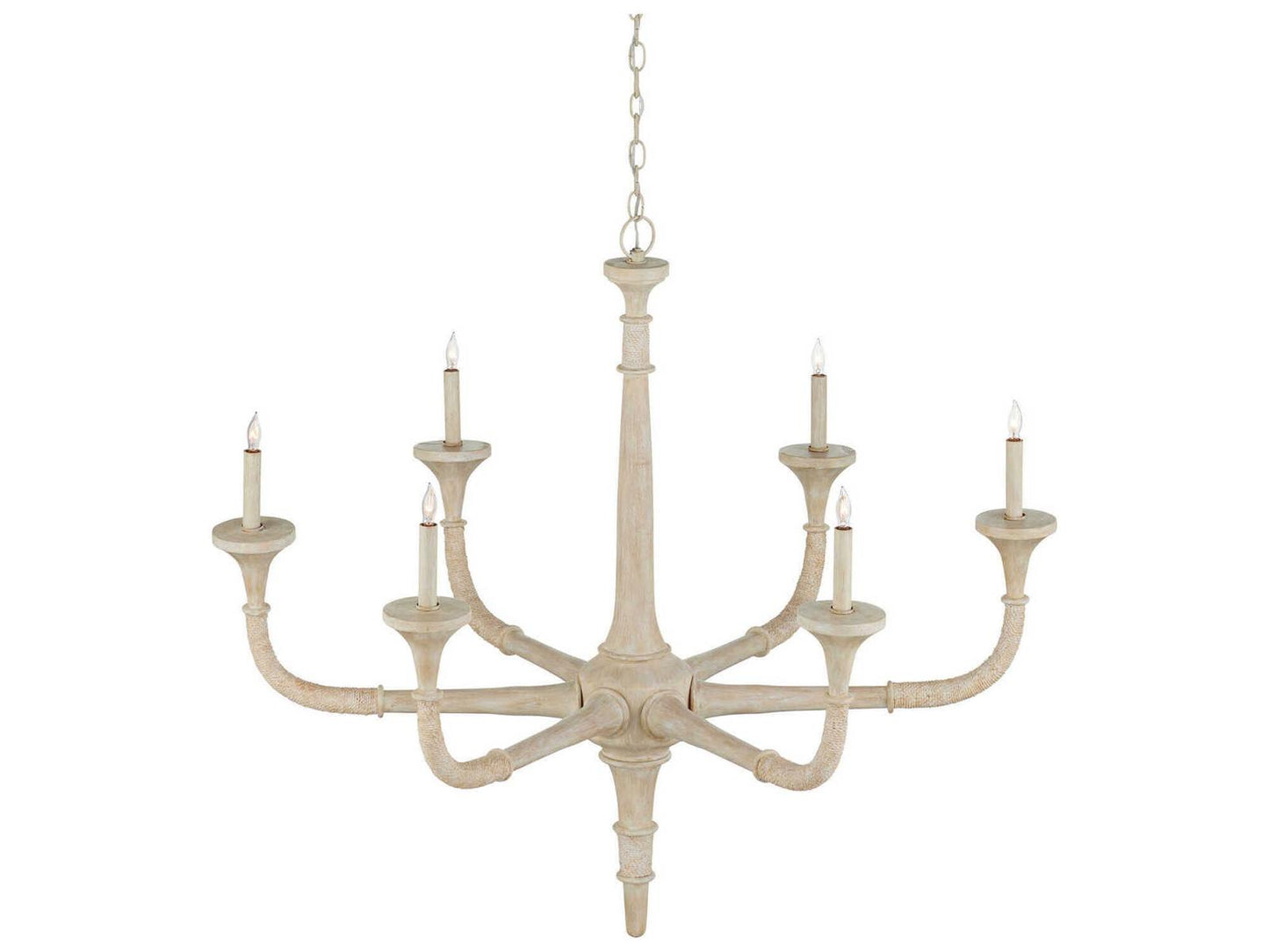 Currey & Company Currey and Company 6-Light Aleister Chandelier in Sandstone Finish