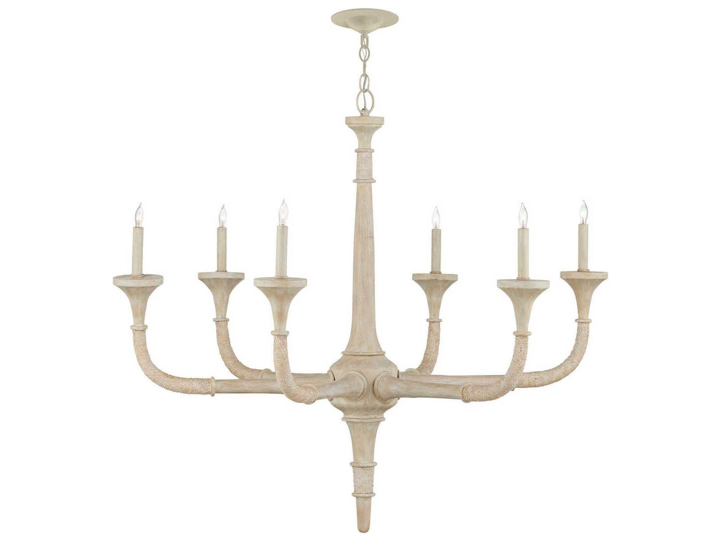 Currey & Company Currey and Company 6-Light Aleister Chandelier in Sandstone Finish