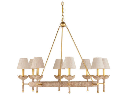 Currey & Company Currey and Company 8-Light Vichy Chandelier in Natural Gold Leaf Finish