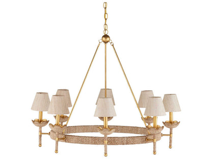 Currey & Company Currey and Company 8-Light Vichy Chandelier in Natural Gold Leaf Finish