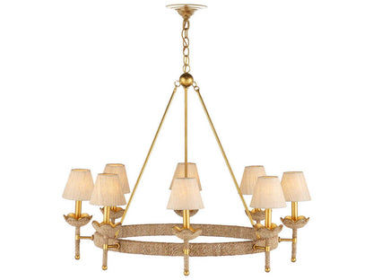 Currey & Company Currey and Company 8-Light Vichy Chandelier in Natural Gold Leaf Finish