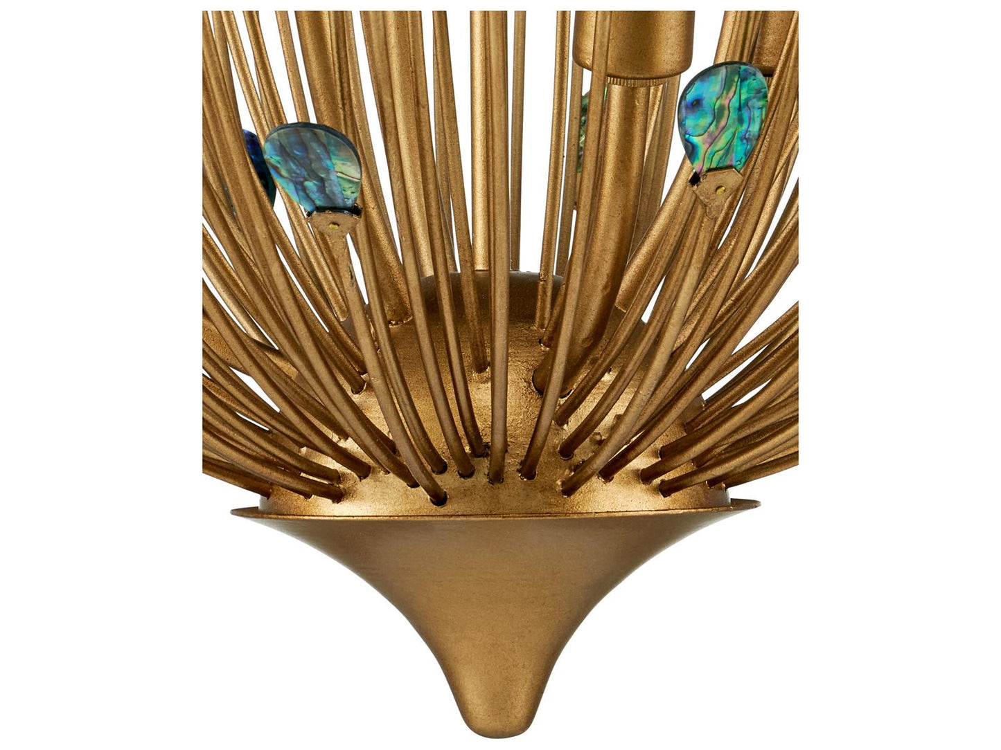 Currey & Company Currey and Company 6-Light Delphos Chandelier in Contemporary Gold with Natural Paua Shell
