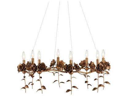 Currey & Company Currey and Company 8-Light Rosabel Chandelier in Antique Brass with Off White Shades